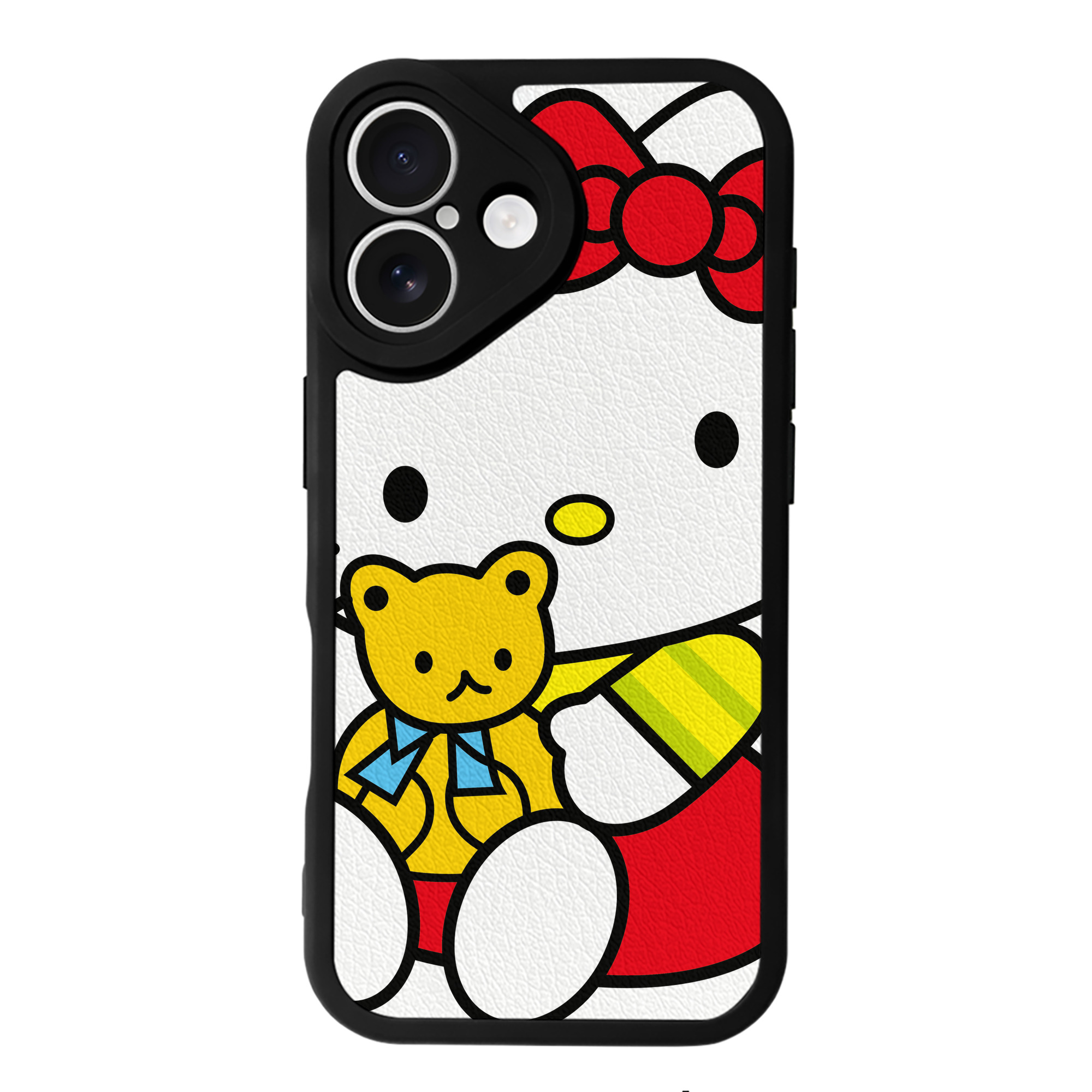 （画像用） Hello Kitty ハローキティ 【iPhone 16シリーズ対応】シリコンスマホケース（レザー調） 材質：シリコン